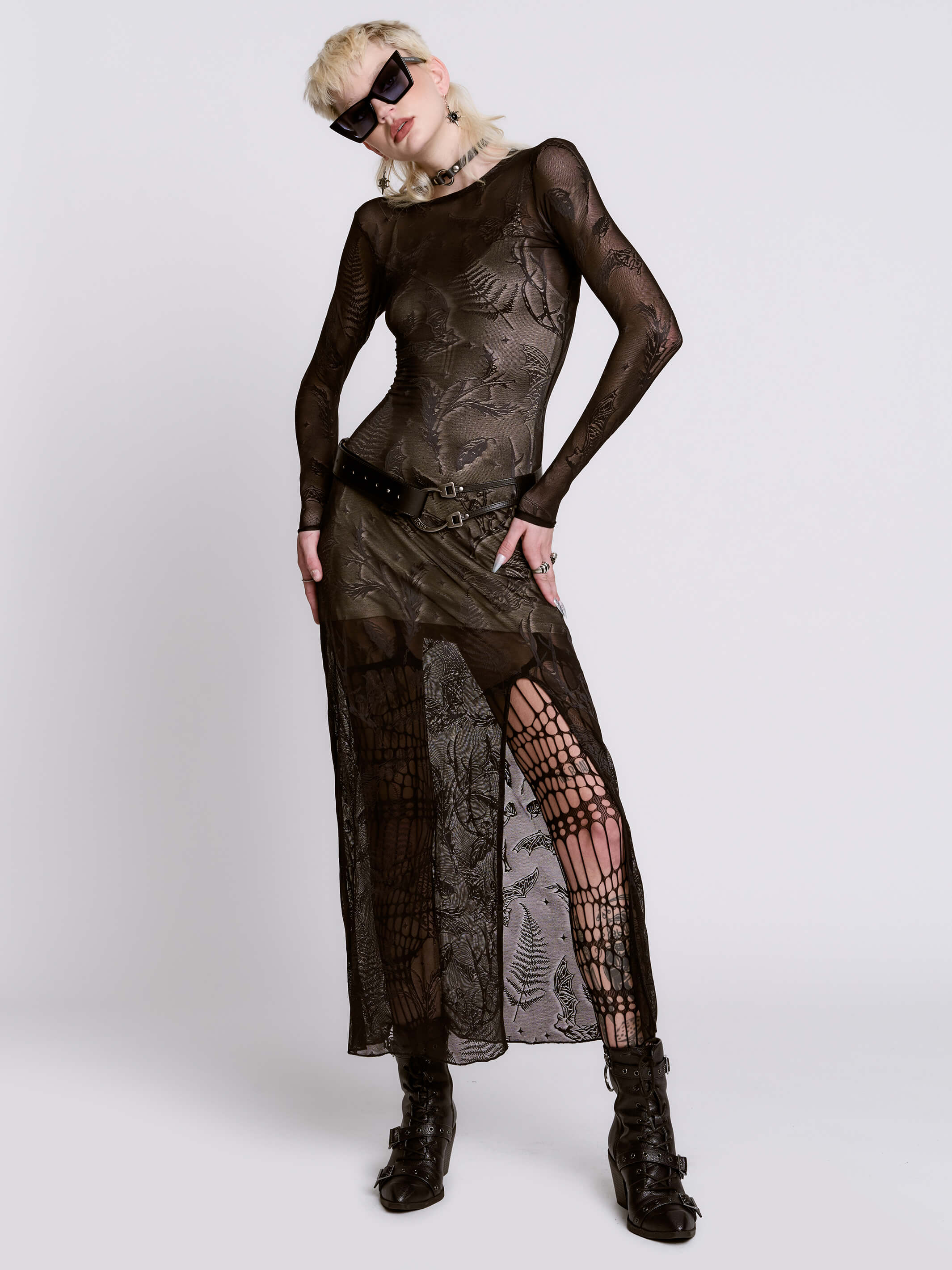 Bat Mesh Maxi Dress - Image 5