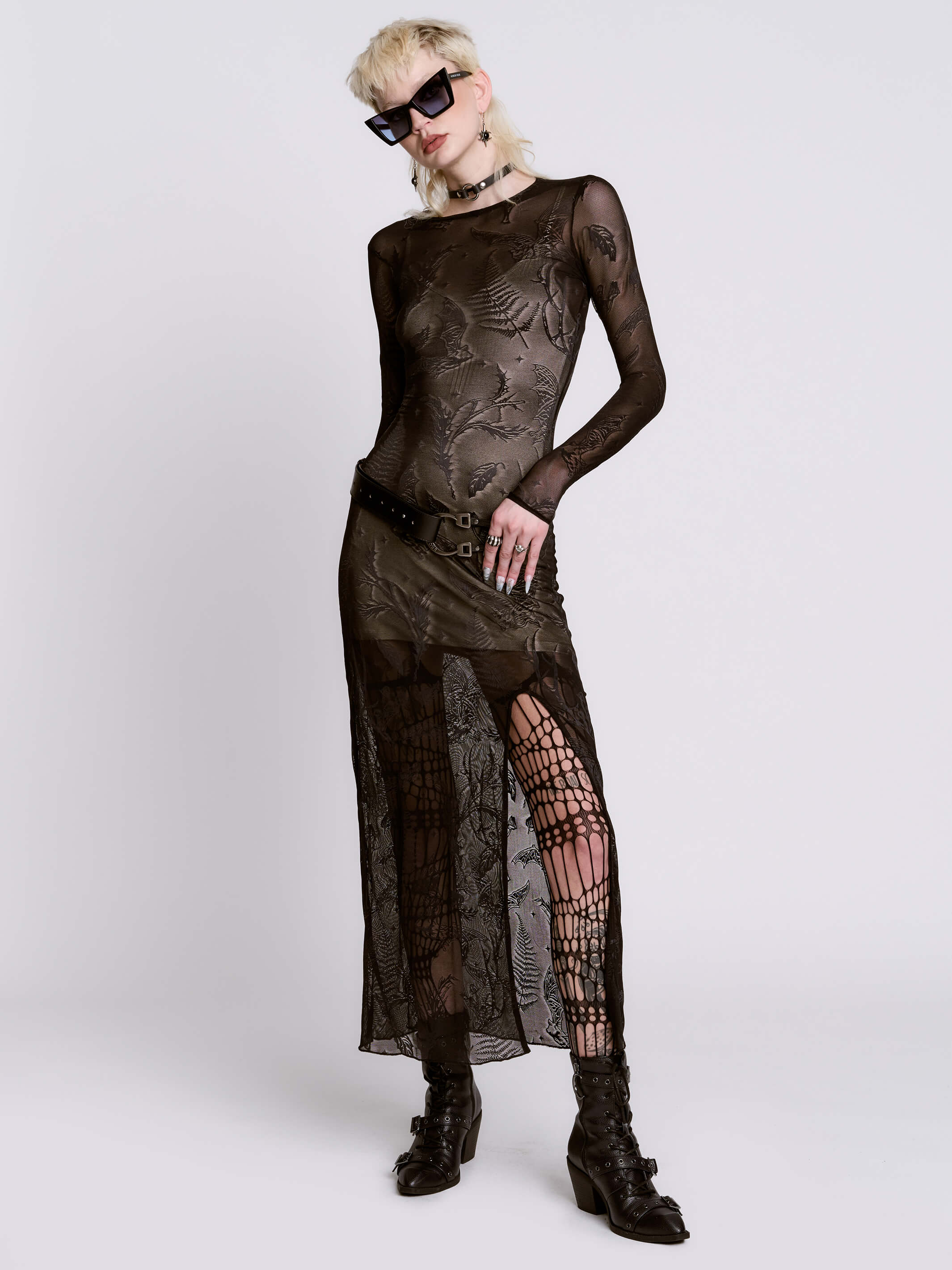 Bat Mesh Maxi Dress - Image 9