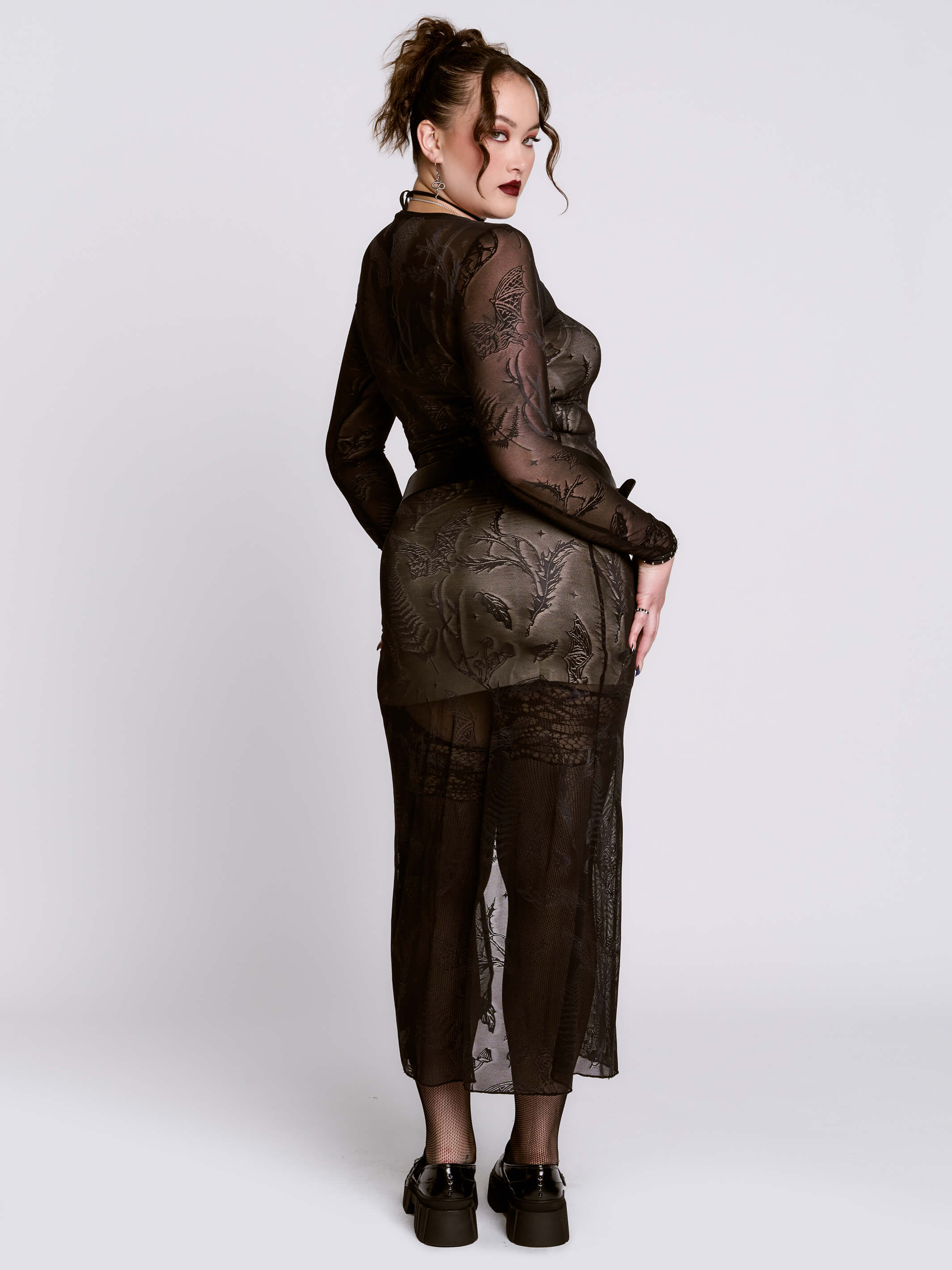 Bat Mesh Maxi Dress - Image 11