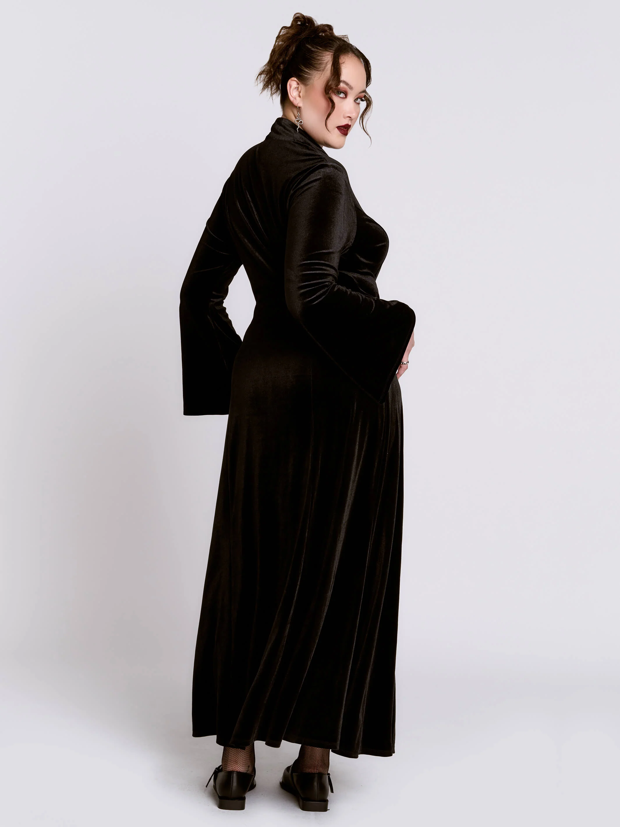 Black Lodge Velvet Dress - Image 8