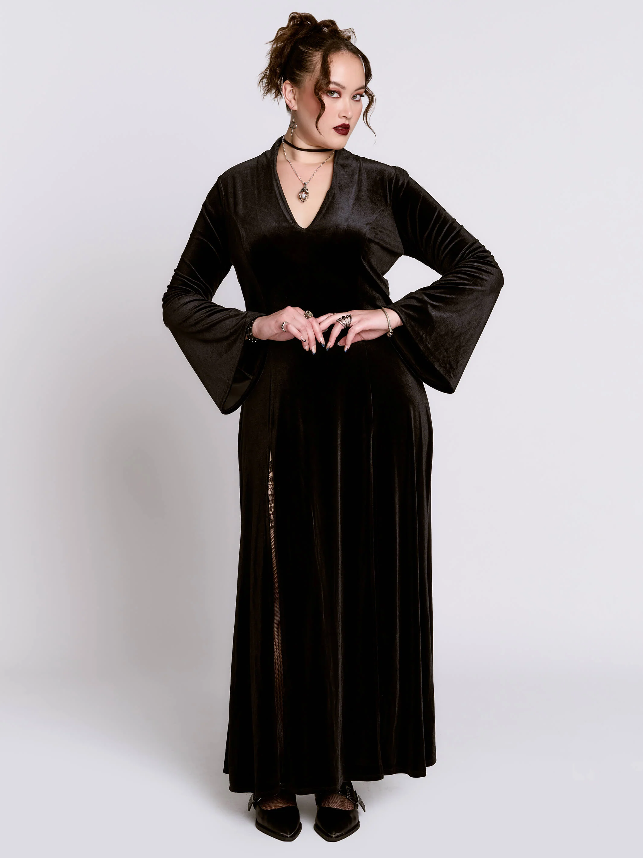 Black Lodge Velvet Dress - Image 13