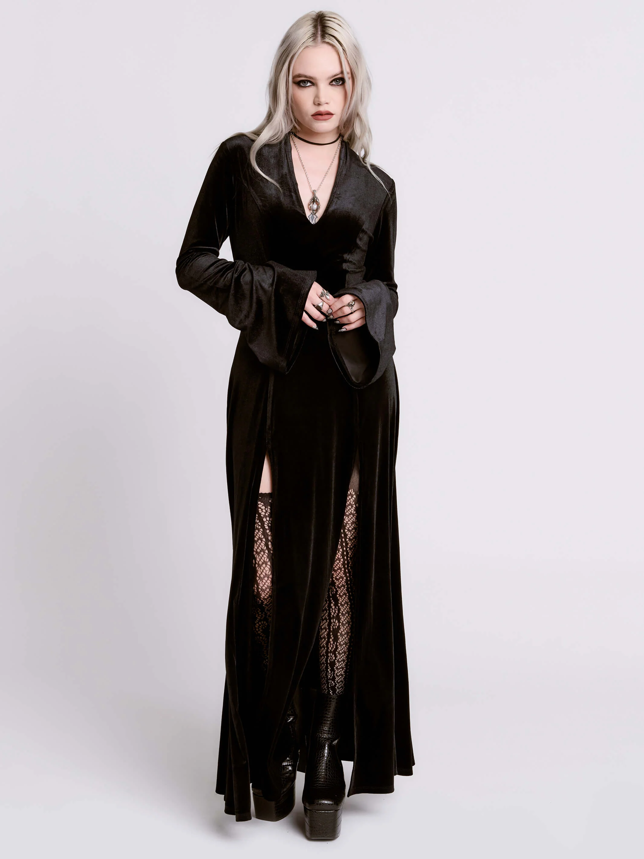 Black Lodge Velvet Dress - Image 14