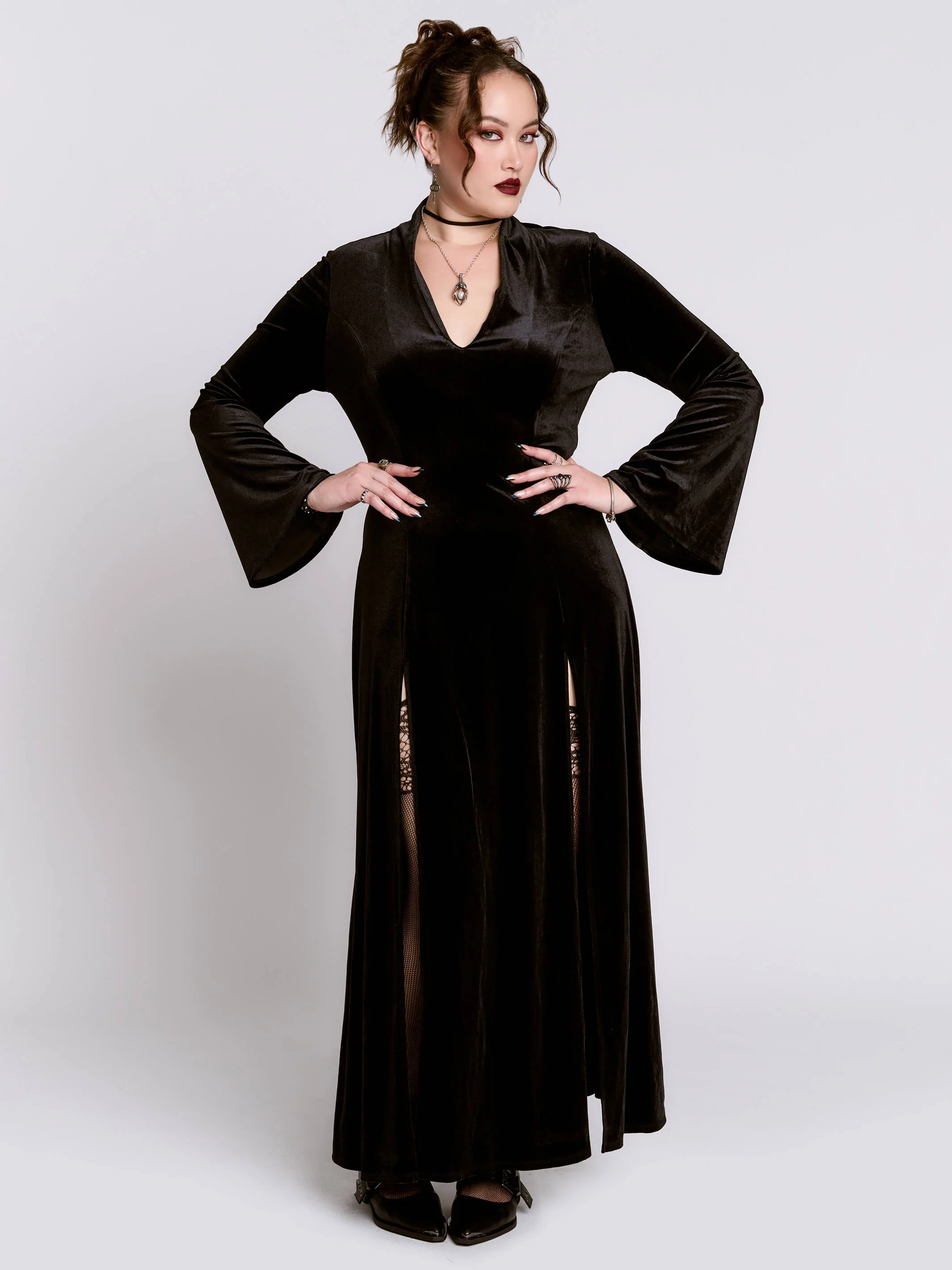 Black Lodge Velvet Dress - Image 4