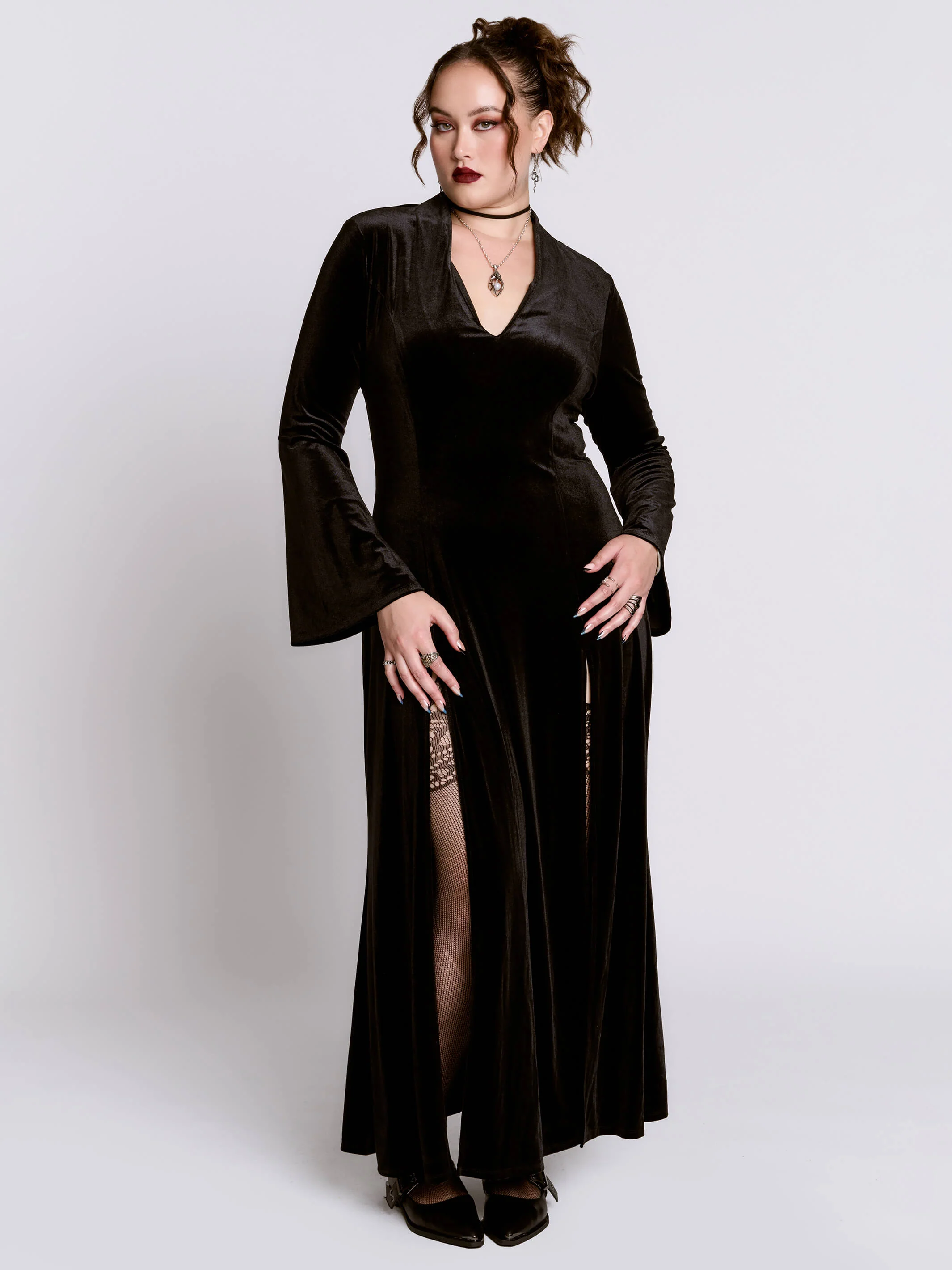 Black Lodge Velvet Dress - Image 7