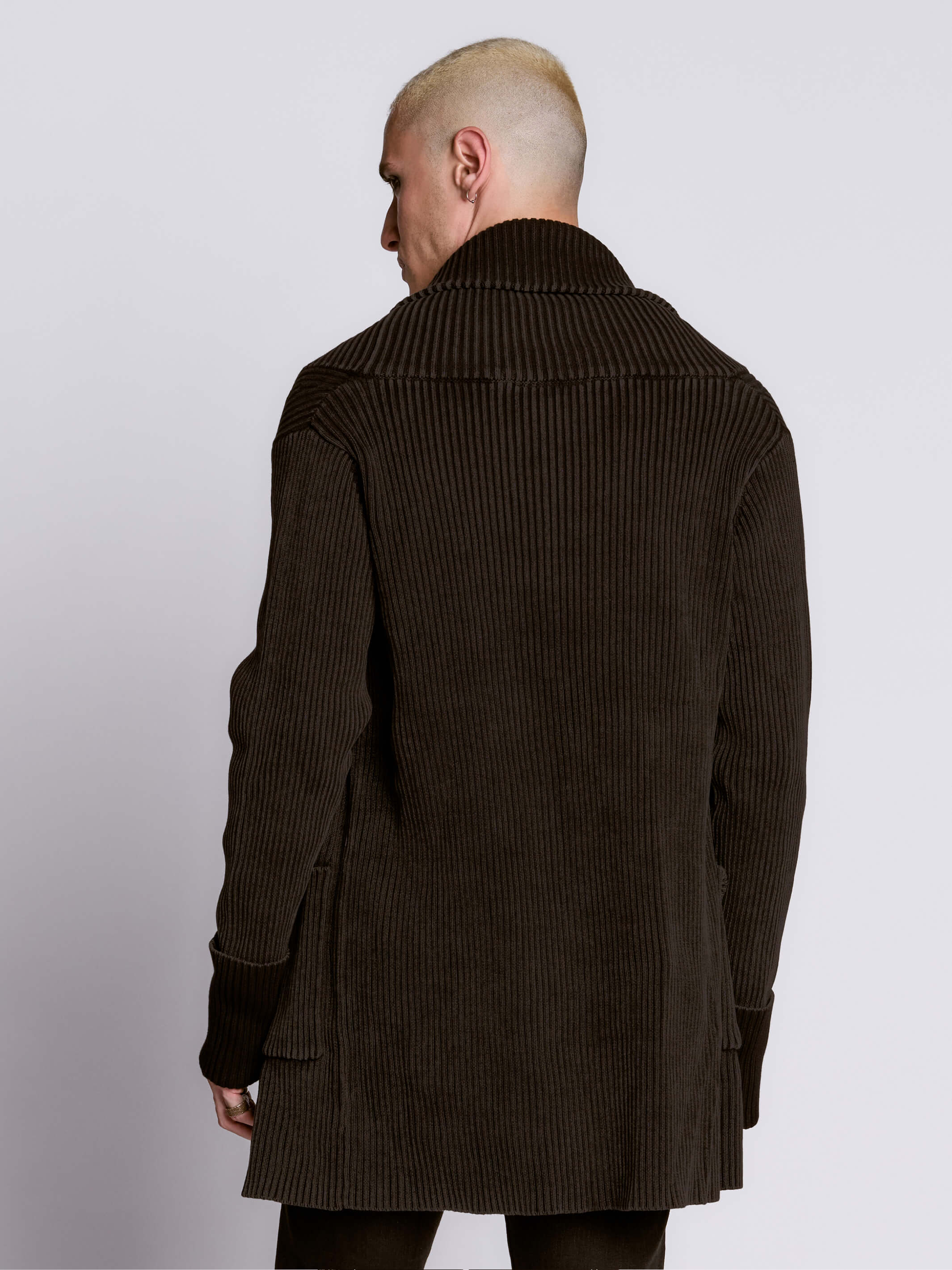 Distressed Rib Cardigan - Image 3