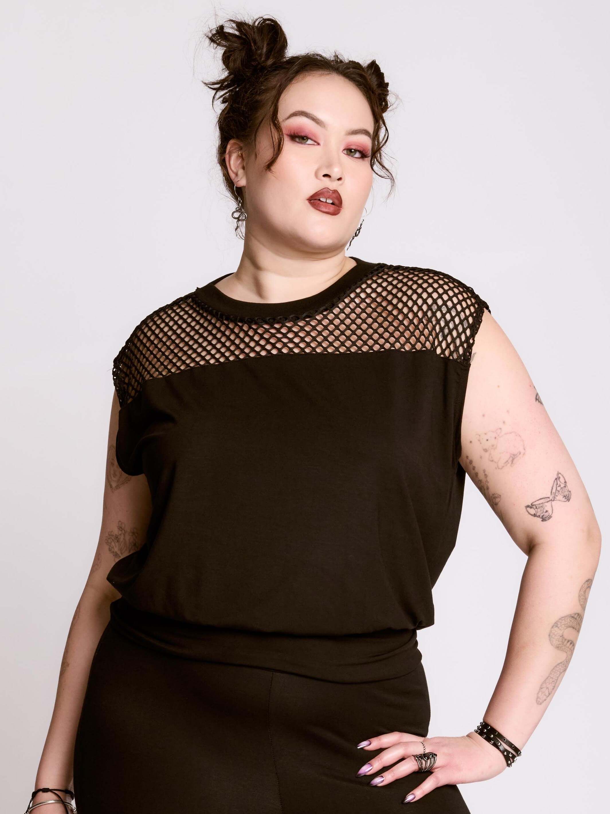 Fishnet Blouson Top - Image 9