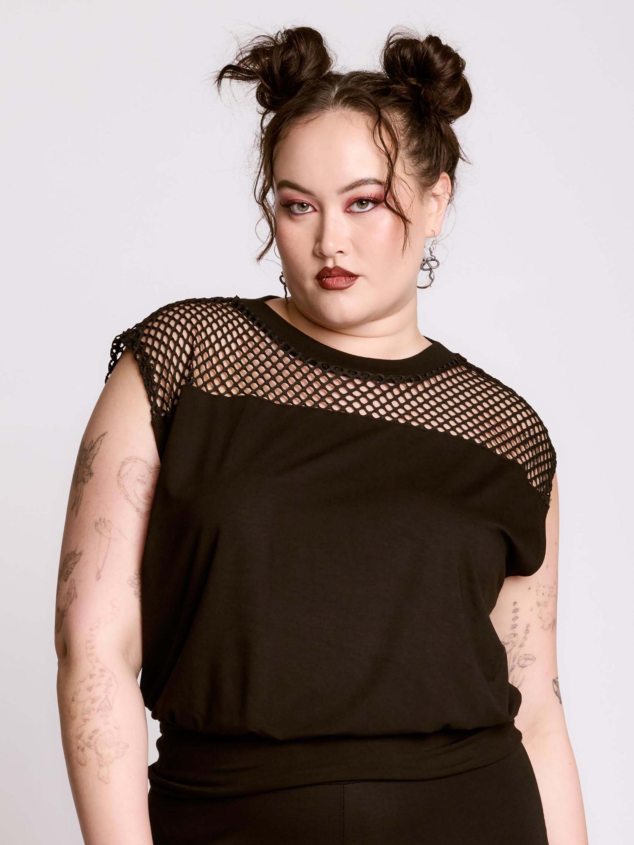 Fishnet Blouson Top - Image 10