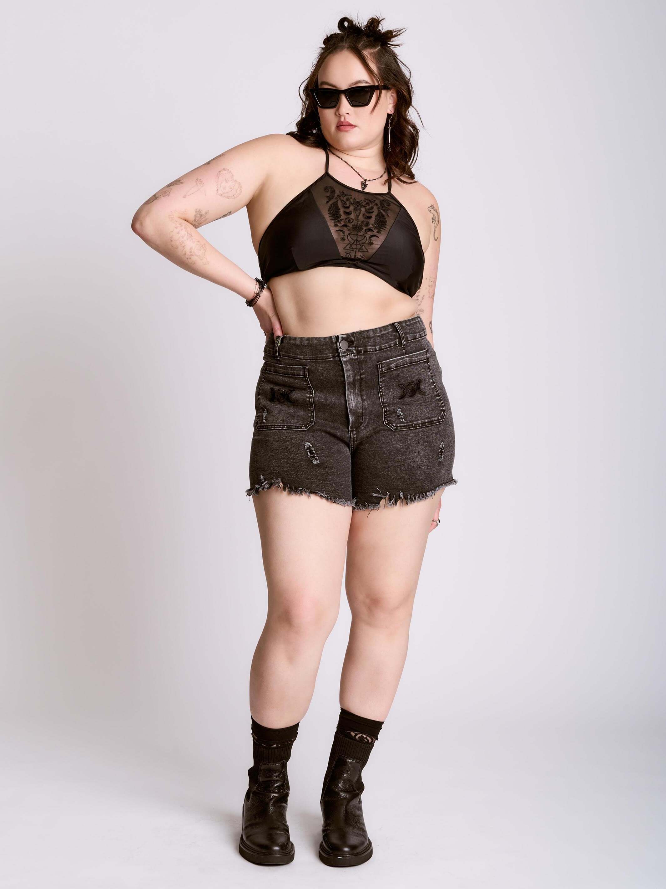 Triple Moon Denim Shorts - Image 6