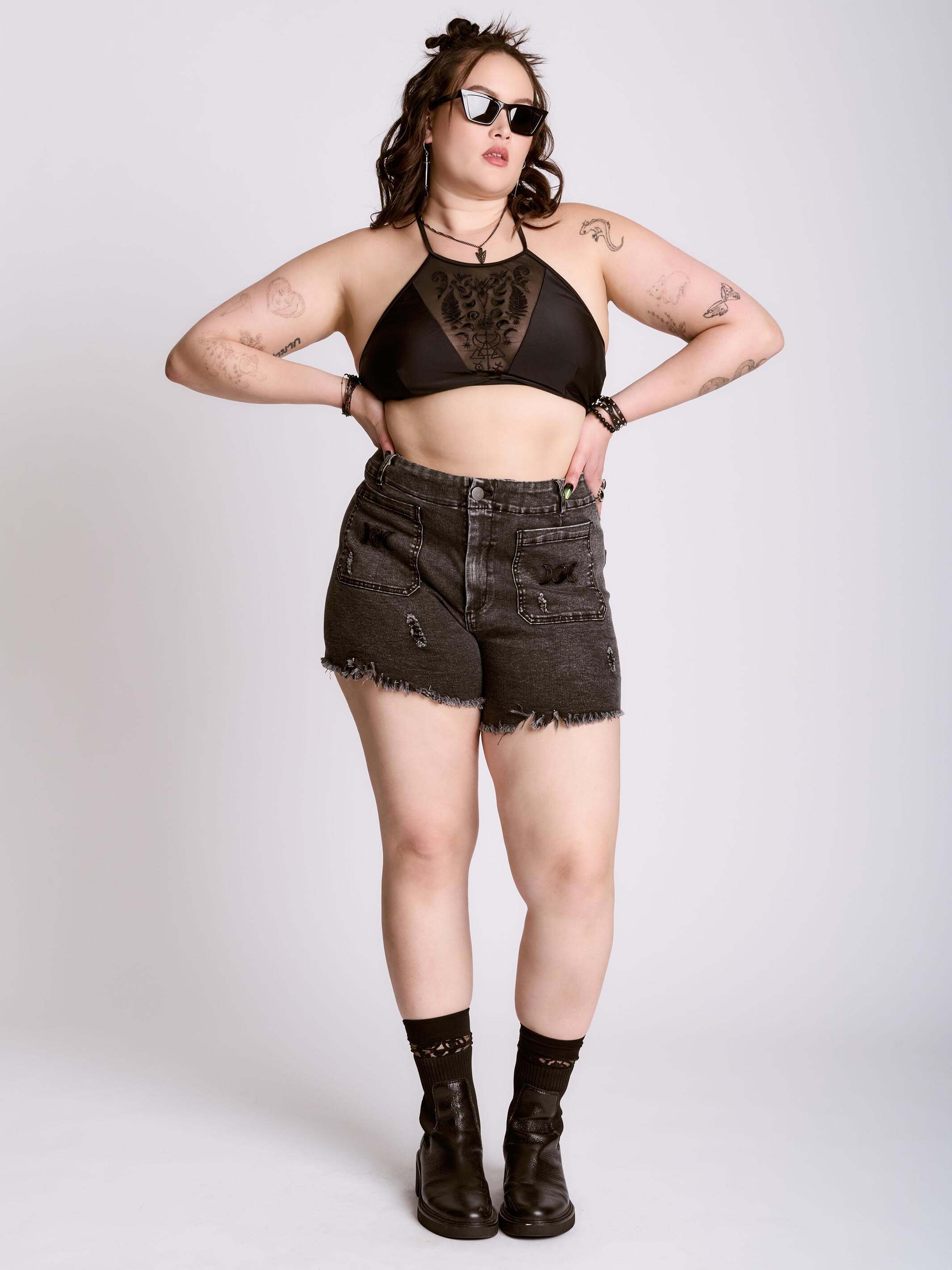 Triple Moon Denim Shorts - Image 7