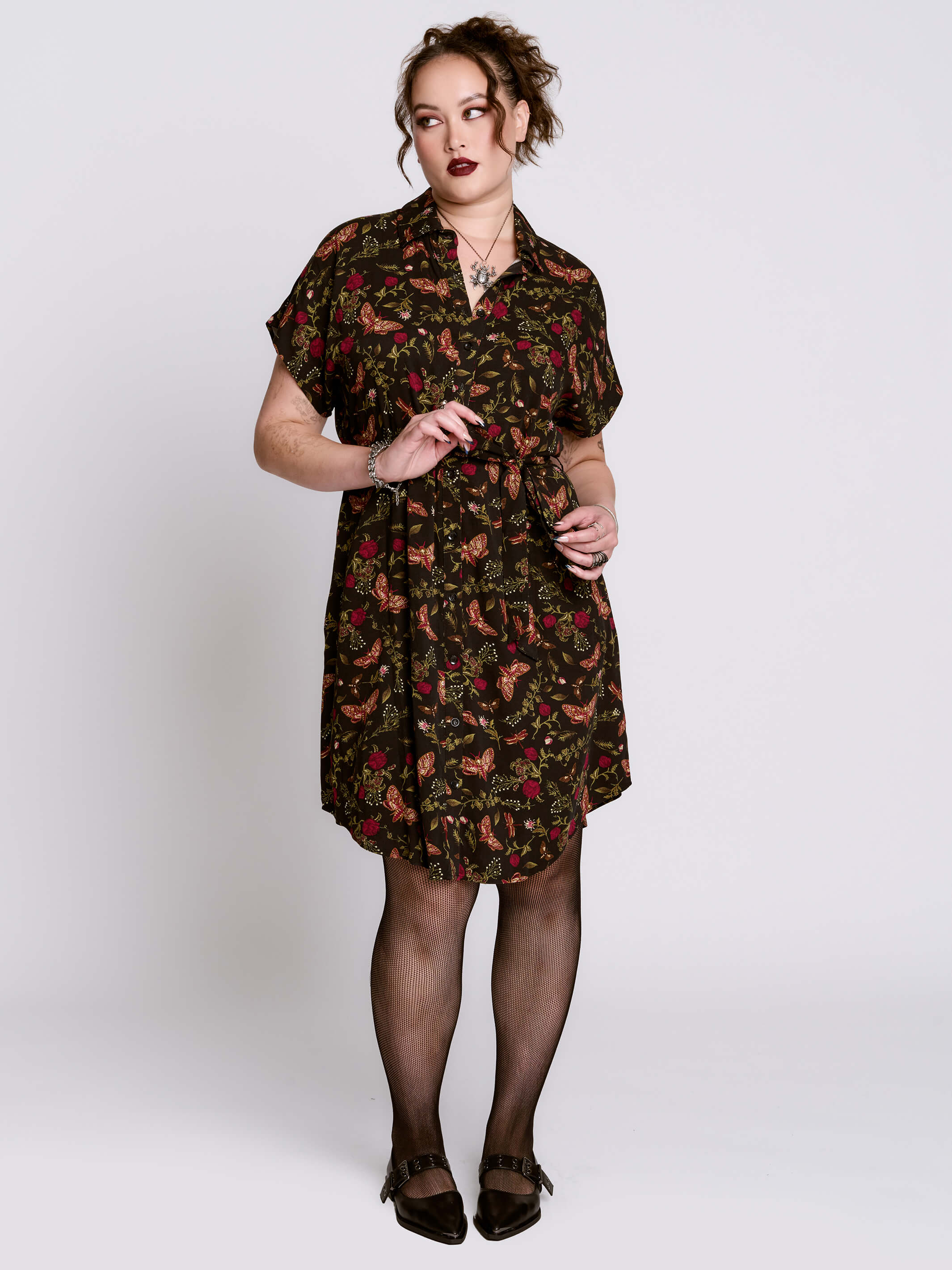 Moth to the Flame Shirt Dress - Image 10