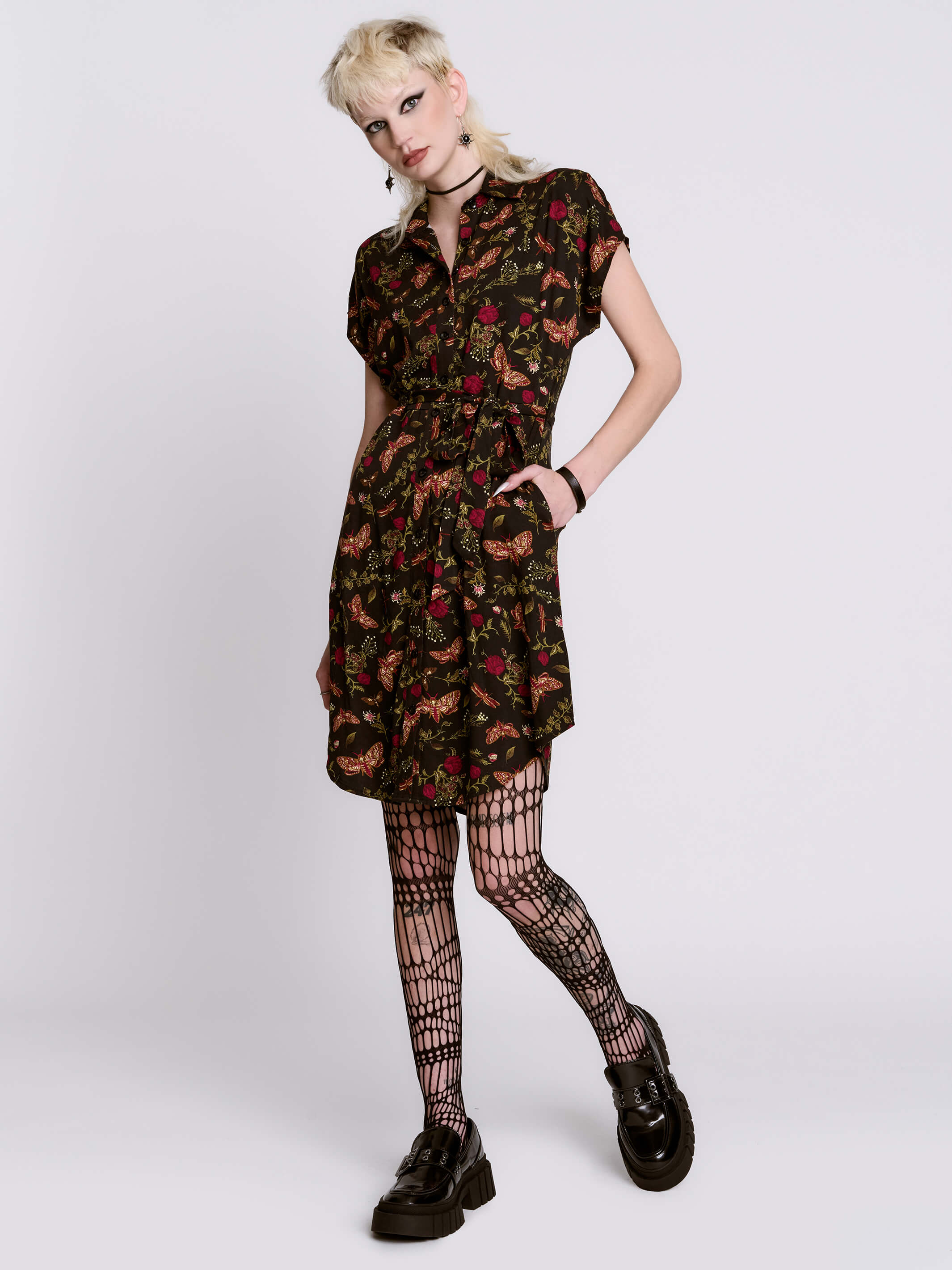 Moth to the Flame Shirt Dress - Image 11