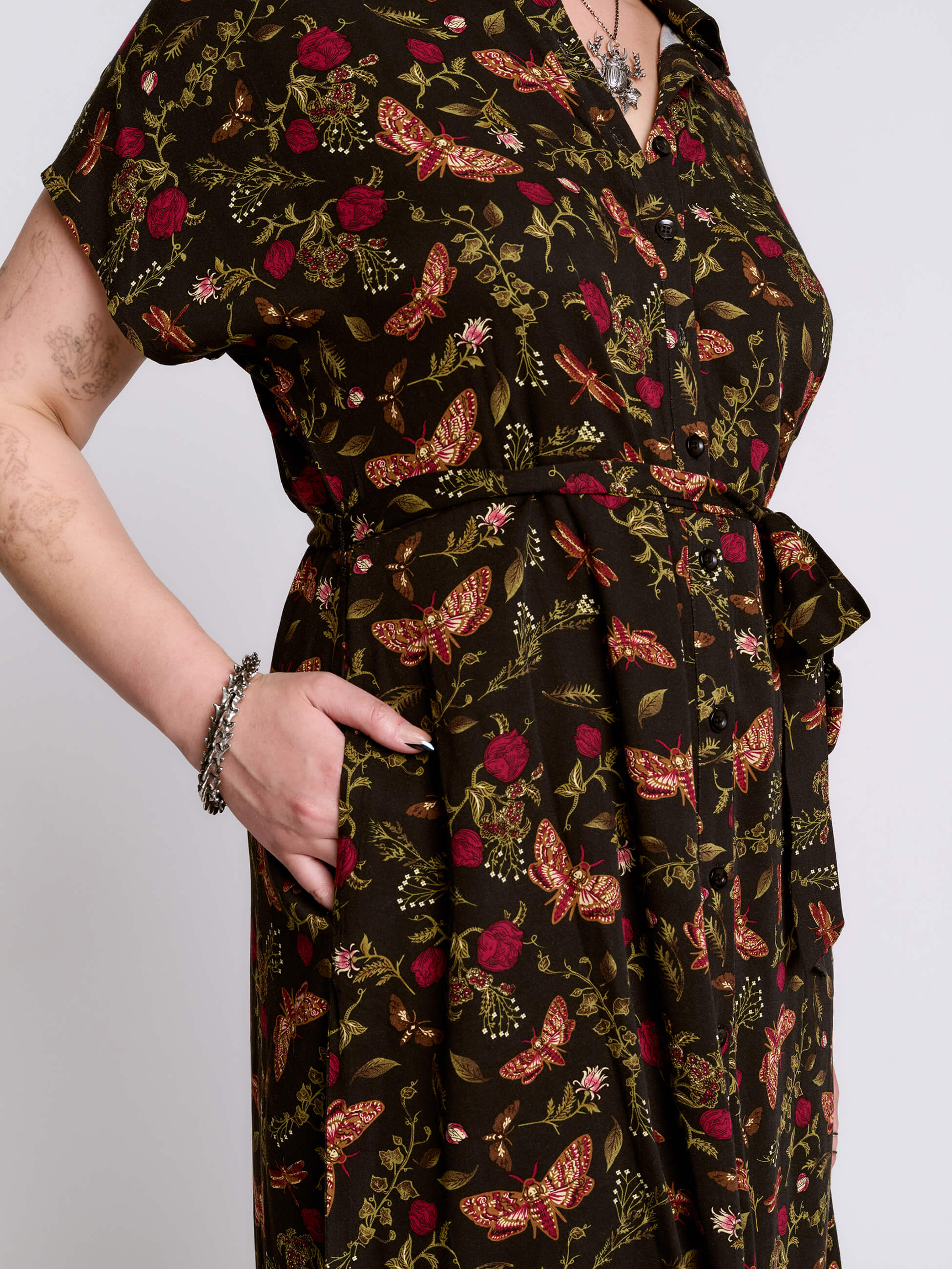 Moth to the Flame Shirt Dress - Image 4