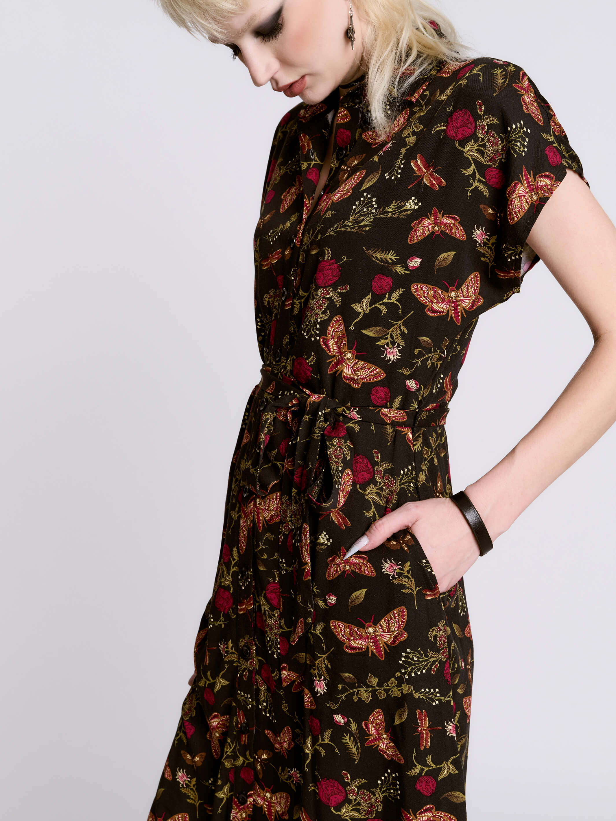 Moth to the Flame Shirt Dress - Image 7