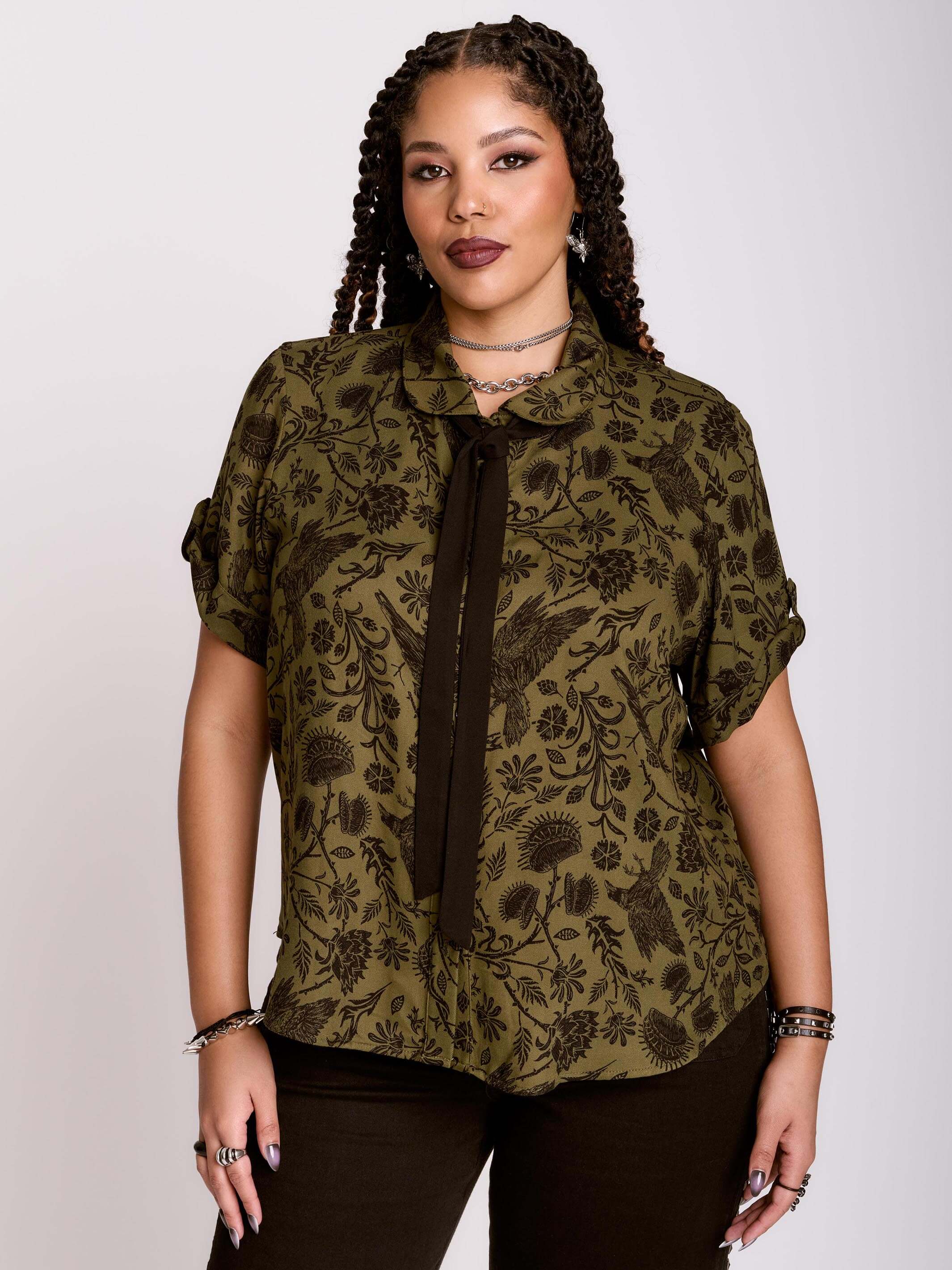 Raven Brocade Academia Shirt - Image 3
