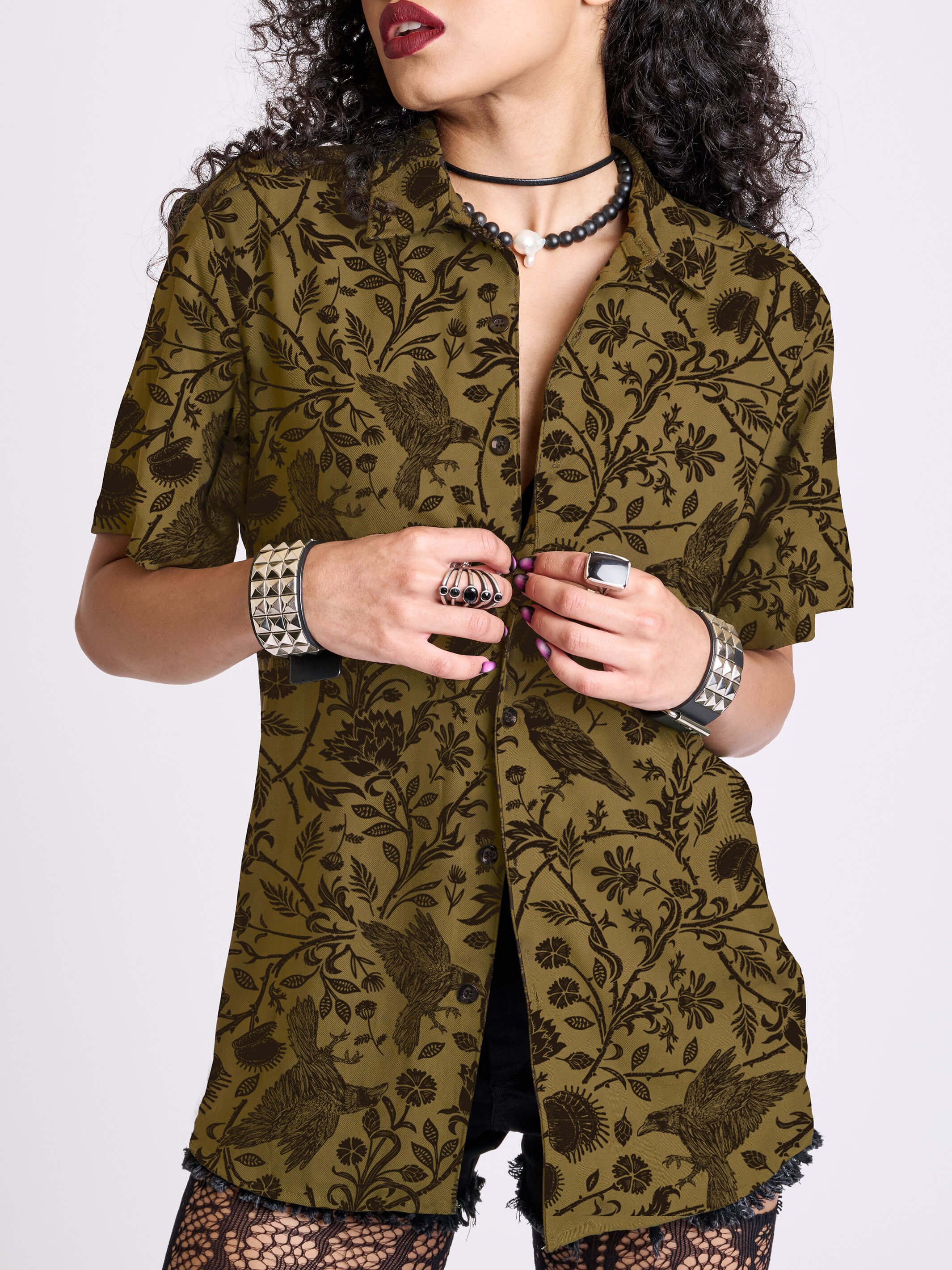 Raven Brocade Shirt - Image 3