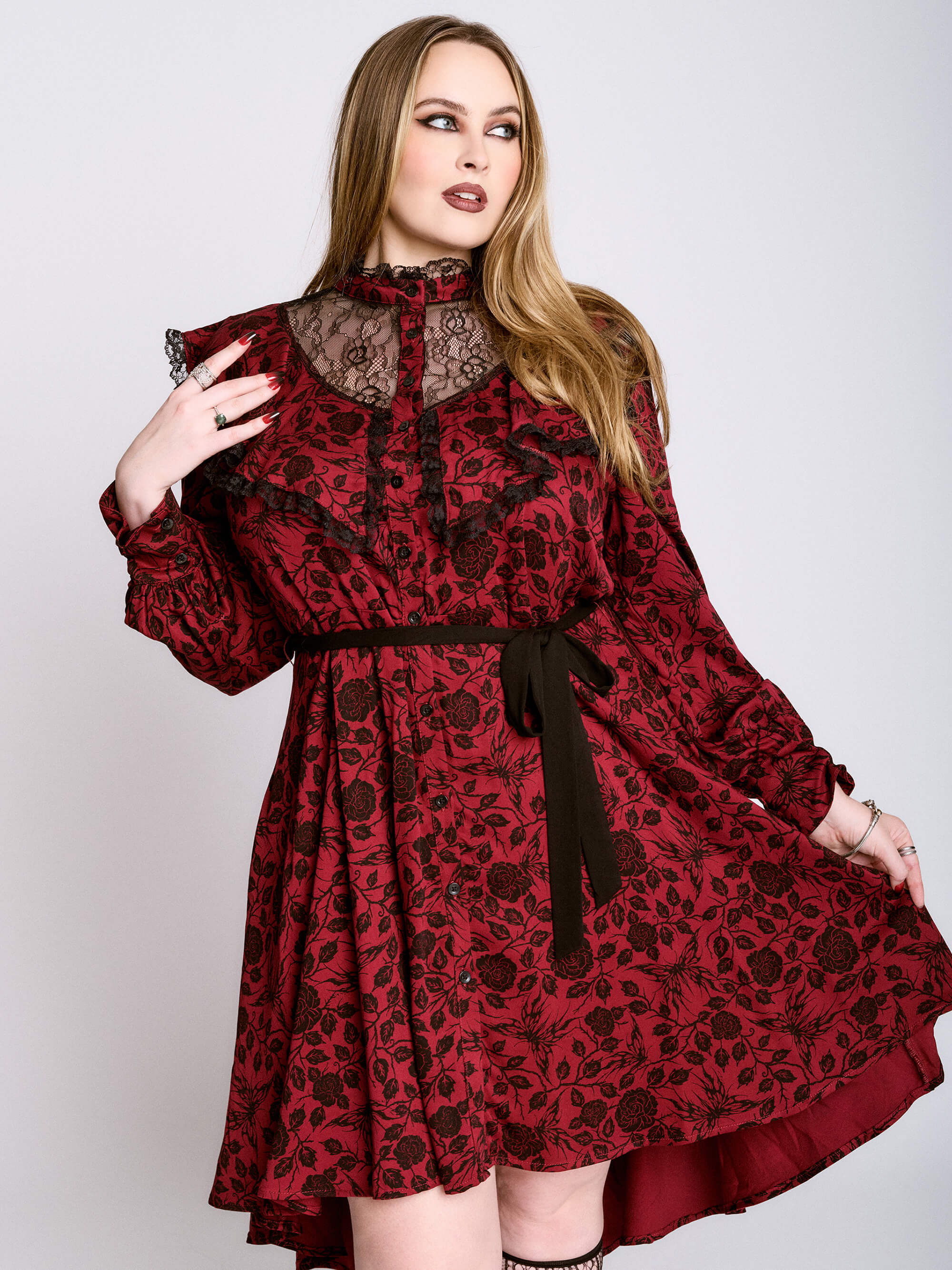 Sigil Rose Victorian Lace Dress - Image 3